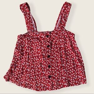TOPSHOP Sleeveless Blouse Flowy Top Ditsy Floral Buttons NWT NFS